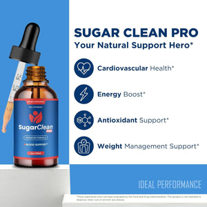 Sugar Clean Pro Drops, Official Sugarclean Pro Advanced Blood Formula Supplement - Maximum Strength, All Natural Healthy Circulation & Stable Levels, Sugarcleanpro Health Support Reviews (1 Pack)