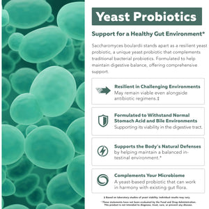 Organic Saccharomyces Boulardii - 10 Billion CFU - Clinically Validated CNCM I-1079 Probiotic Strain - Gut, Digestion & Healthy Bowel Support - First Organic Form of S. Boulardii Probiotic - 60 Count