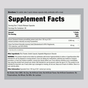 Piping Rock Brown Seaweed Capsules | 60 Count | Fucoxanthin Extract Supplement | Non-Gmo, Gluten Free