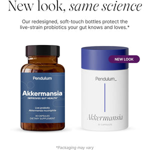 Pendulum Akkermansia Probiotic with Prebiotic Fiber - Increases GLP-1 Production, Delayed Release, Third-Party Tested, 100M AFU Live Strain for Gut Health for Men & Women (30 Capsules, 1-Pack)