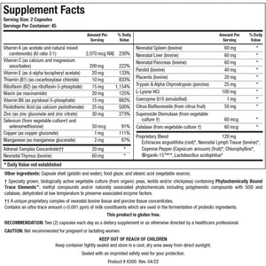 Biotics Research Bio Immunozyme Forte Multivitamin/Mineral to Support Normal, Healthy Immune Function, Echinacea, Cayenne Pepper, Lactobacillus Acidophilus, Probiotics, Amino Acids 90 Capsules
