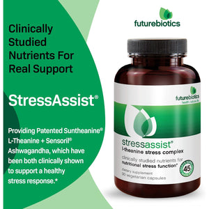 Futurebiotics Stressassist L-Theanine Ashwagandha and Rhodiola Rosea Stress Complex - Natural Nutritional Stress Function, 90 Vegetarian Capsules
