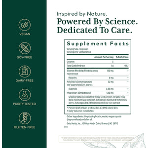 GAIA HERBS PRO Daytime HPA - Adaptogen Support Supplement - Nervous System Support Supplement with Olive Oil & Rhodiola* - Vegan, Gluten-Free, Soy-Free - 120 Liquid Phyto-Caps (60 Servings)