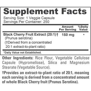 Nusapure Black Cherry Extract 150Mg 250 Veg Capsules Max Potency, Non-Gmo, Bioperine