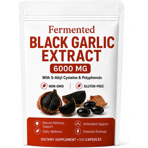 LANURAL Fermented Black Garlic Extract Capsules, 300 Softgels