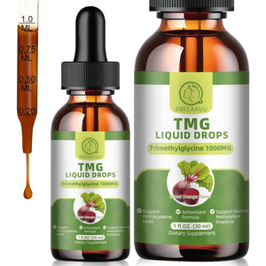 TMG Supplements 1000MG - Trimethylglycine Liquid Drops, Betaine High Absorption, Supports Methylation, Liver Wellness & Cognitive, Non-Gmo, Vegan, Blood Orange Flavor, 1 Fl.Oz (2 Pack)