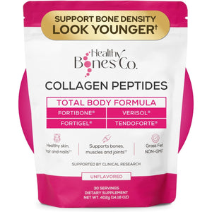 FORTIBONE® Premium Bone Health Collagen Peptides W/Fortigel®, VERISOL®, TENDOFORTE® | Clinically-Supported for Bones Joints Skin Hair Nails | Hydrolyzed Collagen Anti-Aging Formula | 30 Servings