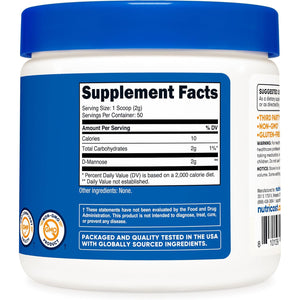 Nutricost D-Mannose Powder 100 Grams (50 Servings) - Non-Gmo and Gluten Free