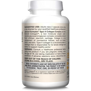 Jarrow Formulas® Type II Collagen Complex 1000 Mg Supplements, Supports Skin and Joint Health, 60 Capsules, 30 Day Supply