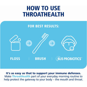 BLIS Throathealth Oral Probiotics K12 - Immune & Throat Support, Vanilla - 60 Lozenges, 2.5 Billion CFU