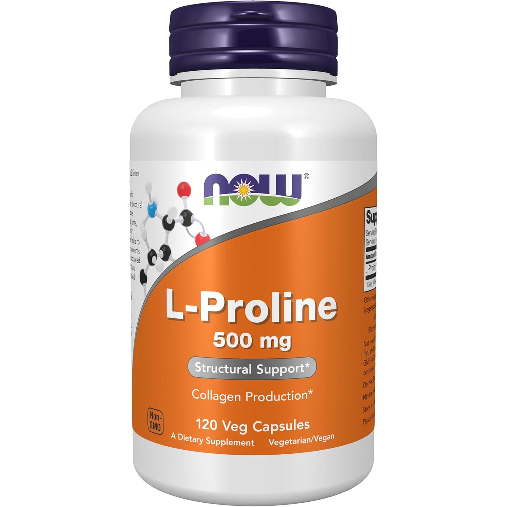 Now Foods L-Proline 500Mg, Veg-Capsules, 120-Count (Pack of 2)