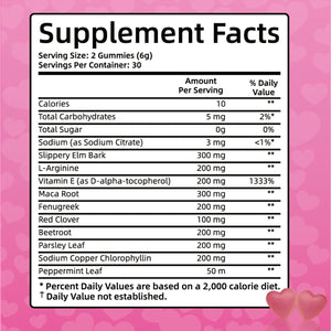 Pheromone Gummies for Her, Women Slippery Elm, Enhance Charm, Supports Balance, Confidence & Social Vibe, Vegan, Non-Gmo, Gluten-Free, Strawberry Flavor, 60 Gummies