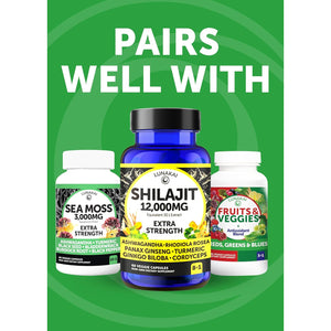 Lunakai USA Made Superfood Fruits & Veggies Supplement - All-In-One with 4 Blends & Scented Capsules, 180Ct Super Veggie Capsules for Adults