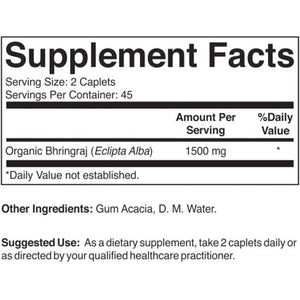 Brieofood Organic Bhringraj 1500Mg, 45 Servings, Vegetarian, Gluten Free, 90 Vegetarian Tablets