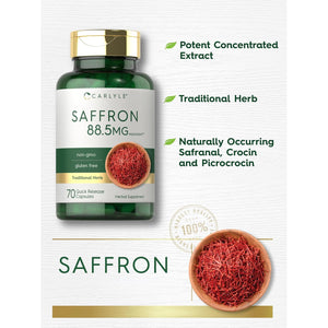 Carlyle Saffron Extract Supplement | 70 Capsules | Pills for Adults | Non-Gmo & Gluten Free
