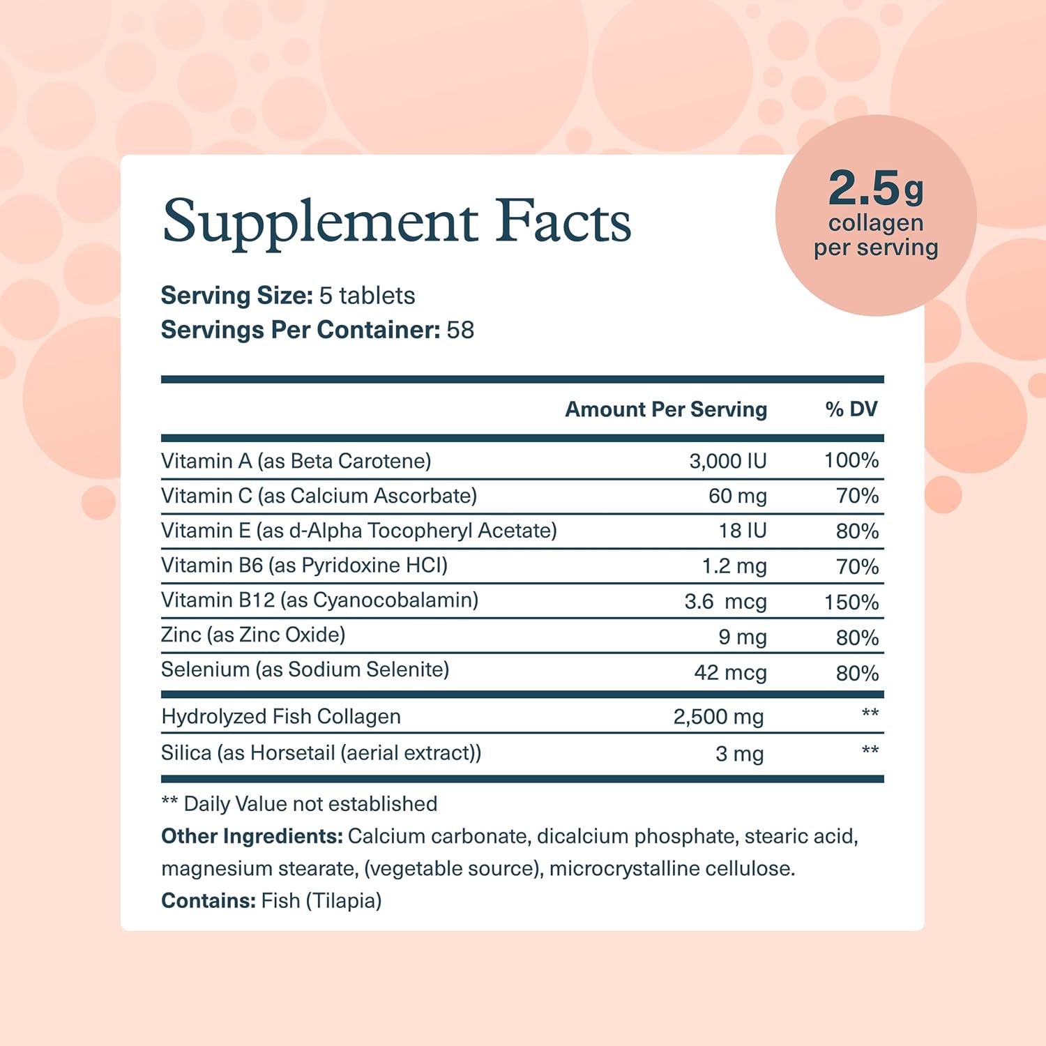 Youtheory Marine Collagen Tablets - 2,500 Mg Fish-Sourced Collagen Peptides- with Vitamins A, C, E, B6 & B12 - Supports Joint & Nail Health* - Highly Absorbable - 290 Tablets (58-Day Supply)