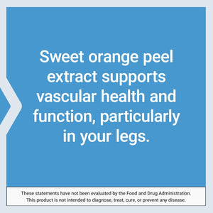Life Extension Youthful Legs, Blood Flow, Vein Support, Circulation Supplement, Leg Health, Orange Peel Extract, Diosmin, Gluten Free, Non-Gmo, 60 Softgels