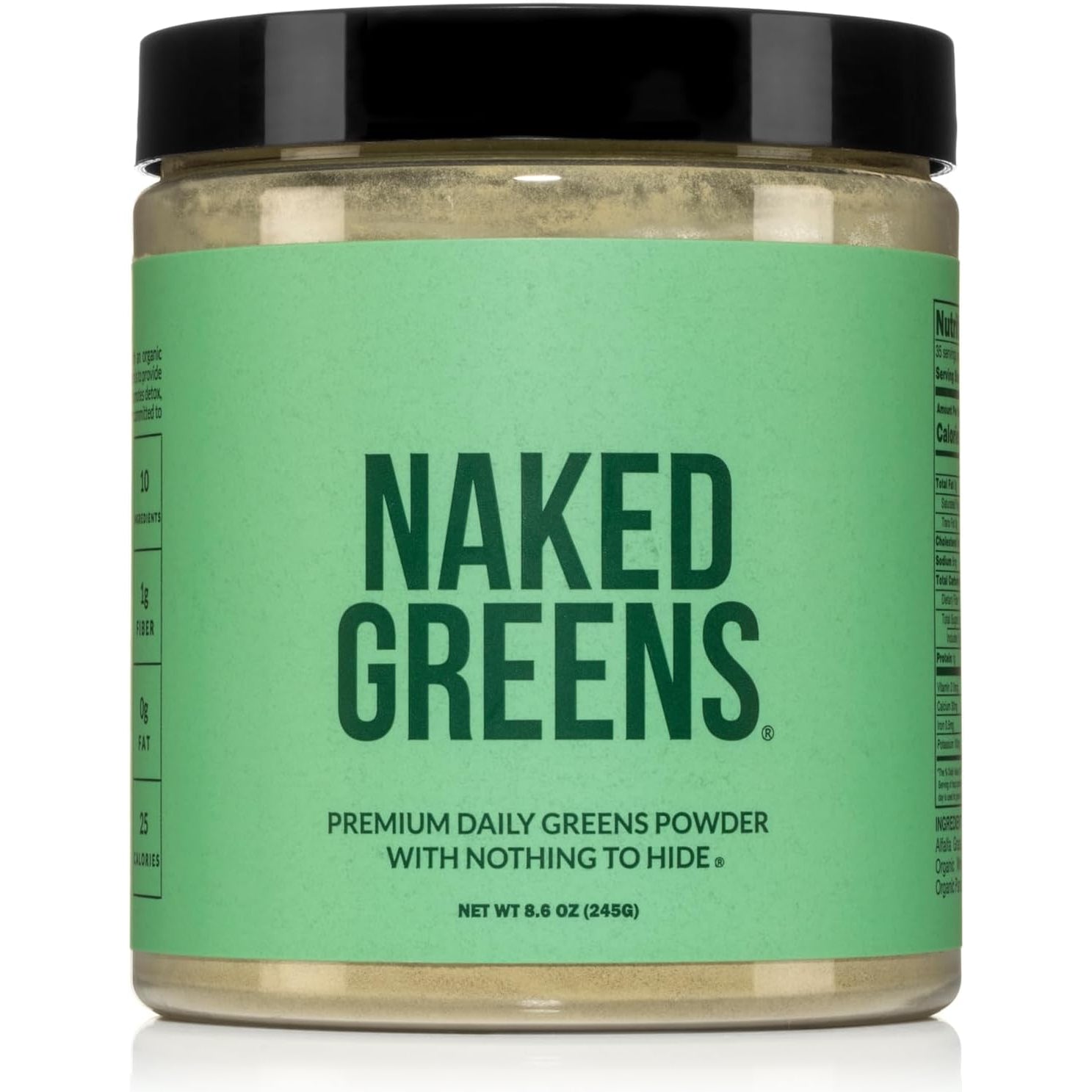 NAKED Super Greens Powder Organic Greens Supplement - Only 10 Premium Ingredients - Vegan, Non-Gmo, Prebiotic and Probiotic - 35 Servings