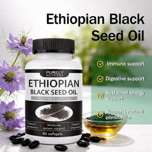 Purely Nutrient Ethiopian Black Seed Oil,Non-Gmo, Gluten-Free,60 Count