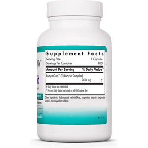 Nutricology Butyraid Colon Lining Nutrition - Supports Gut and Colon Health - Digestive Support - Delivers 200 Mg - Vegetarian & Hypoallergenic - 100 Servings - 100 Delayed-Release Capsules