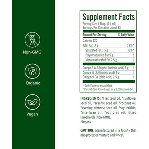 Flora - Udo'S Choice Omega 369 Oil Blend, Made with Organic Flax, Sesame & Sunflower Seed Oils, Plant-Based Vegan Omega Fatty Acids, Based on Ideal 2:1:1 Ratio, 17-Fl, Oz. Glass Bottle