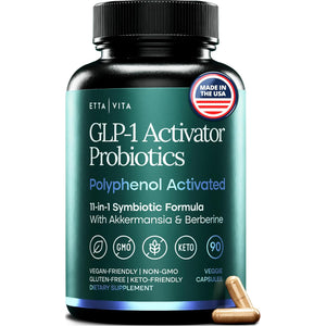GLP-1 Activator Probiotic Supplement for Weight Loss, Gut Health, Energy & Metabolic Support – Akkermansia, Berberine, Gymnema, Resveratrol, EGCG & Hops – Appetite Control for Women & Men – 90Capsules