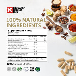 Instant Knockout - Fat Burner Weight Loss Shredding Formula - All Natural Ingredients