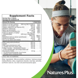 Naturesplus Ultra Hair plus - 60 Sustained Release Tablets - Nutritional Support for Healthy Hair Structure - Gluten Free - 30 Servings