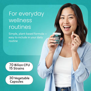 Naturalife Labs Probiotics 70 Billion CFU – 15 Strains + Organic Prebiotic & Postbiotic 3-In-1 – Gut & Digestive Support – Supports Occasional Bloating – Women & Men – Vegan & Shelf Stable – 30 Caps