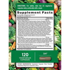 Nature'S Truth Fruit and Veggies Supplement | 120 Vegetarian Capsules | 20+ Fruits & Vegetables | Vegetarian, Non-Gmo, and Gluten Free Supplement