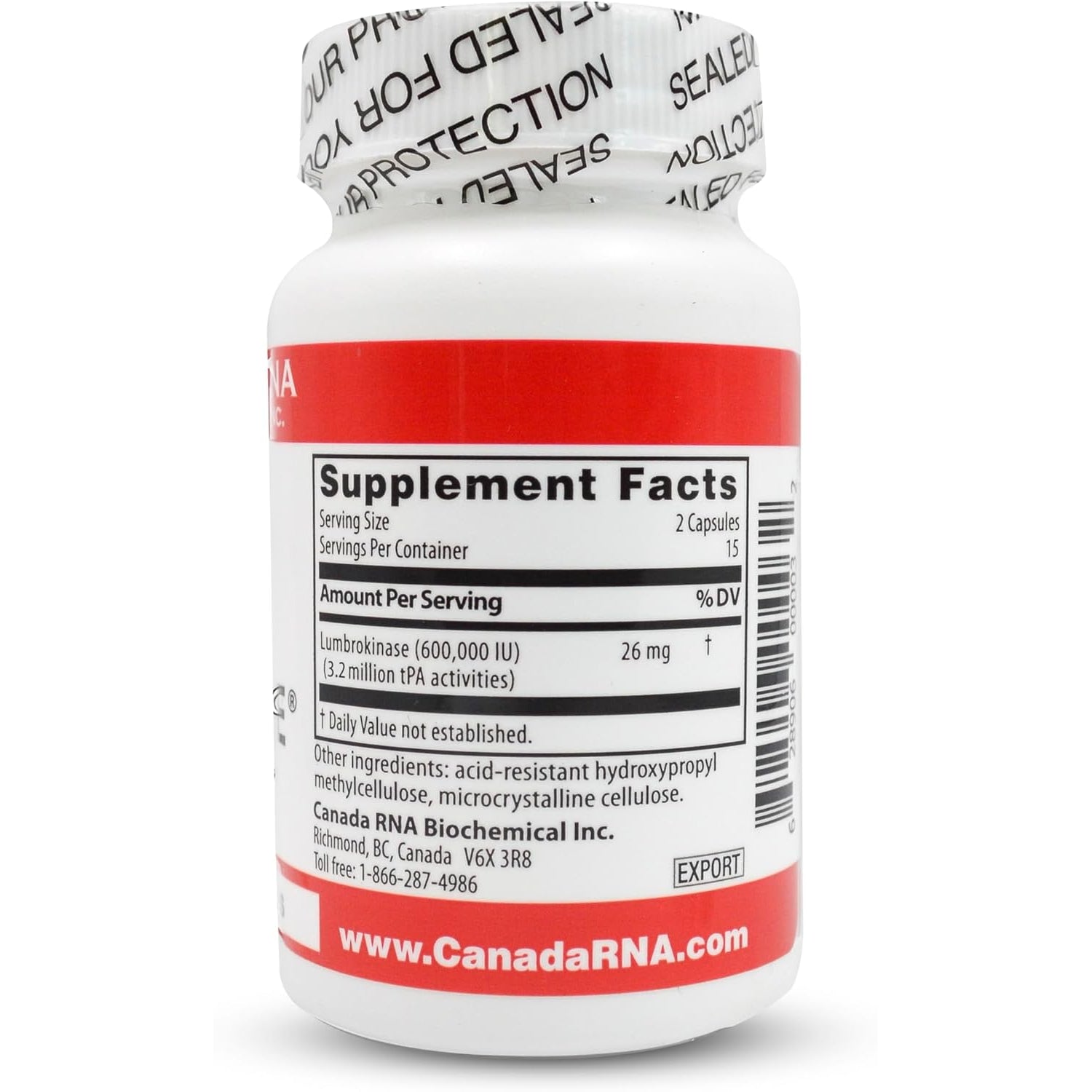 Boluoke Canada RNA (Lumbrokinase) for Circulatory Health, 30 Caps