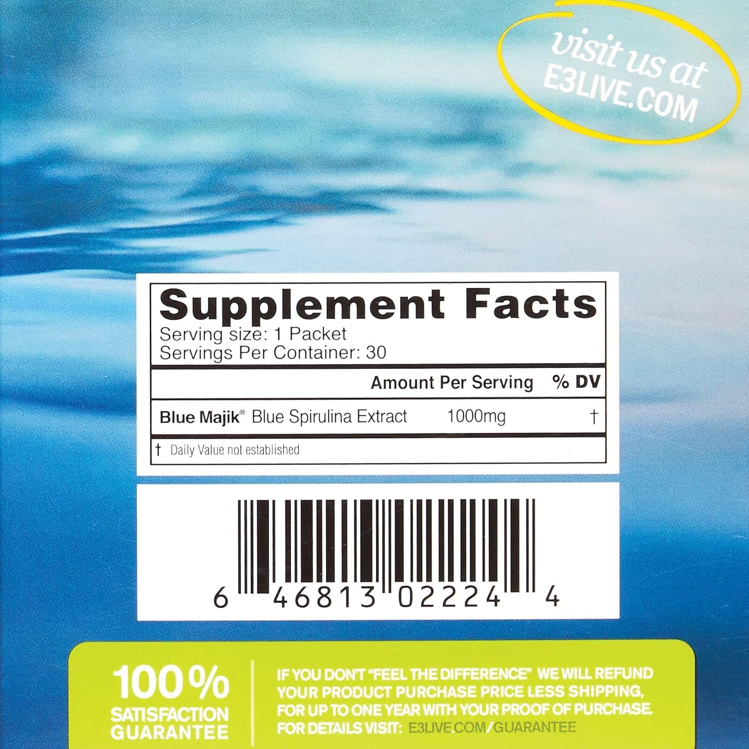 E3LIVE Blue Majik On-The-Go-Singles, 30 Count, 1 Gram