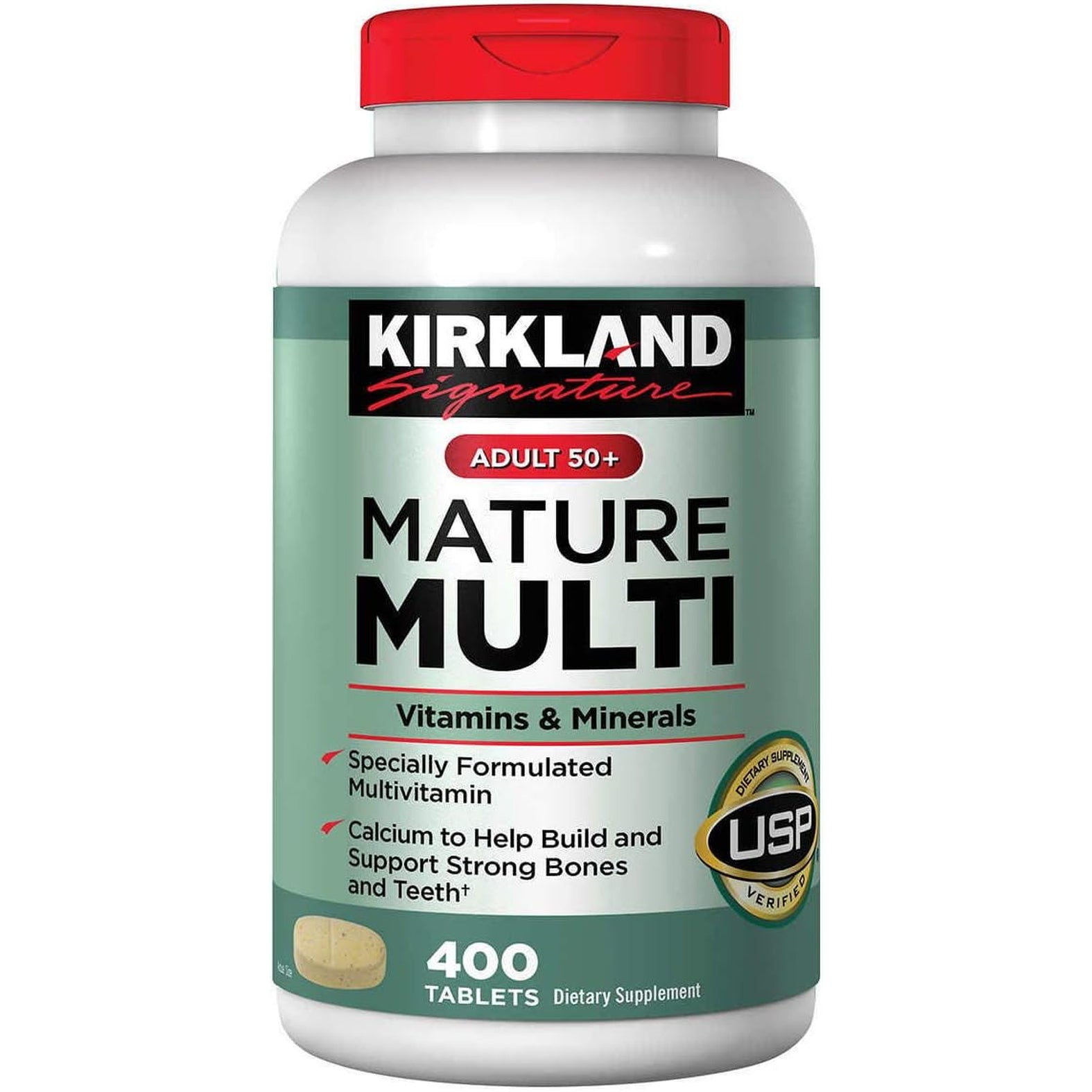 Kirkland Signature Adult 50+ Multi Vitamins & Minerals, 400 Tablets (2 Pack)