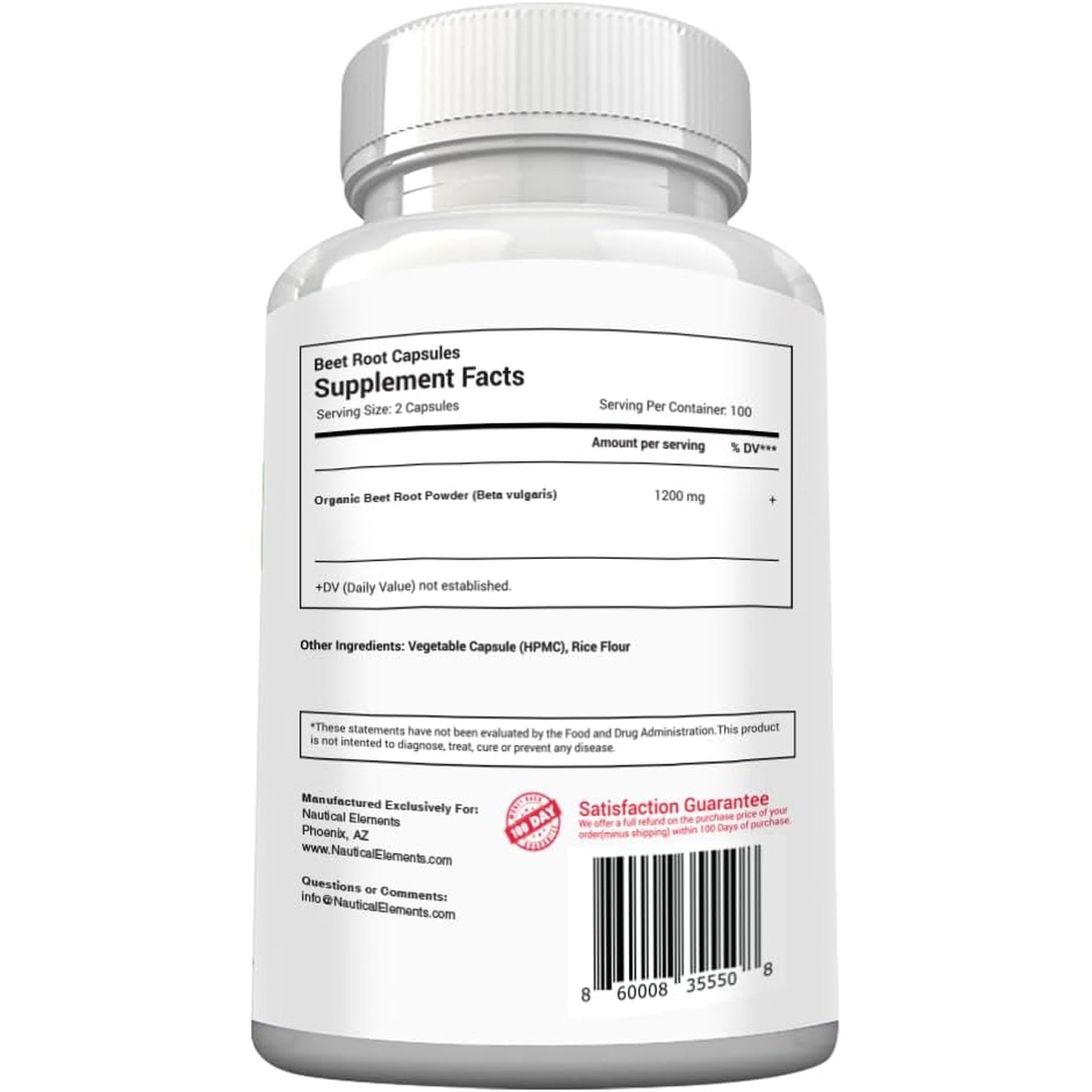 Beet Root Capsules - 1200Mg per Serving - 200 Beet Root Powder Capsules - Beetroot Powder Supports Blood Pressure, Athletic Performance, Digestive, Immune System (Pure, Non-Gmo & Gluten Free