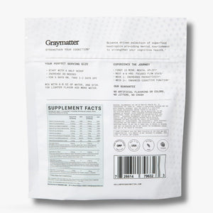 Graymatter Bright Mind Nootropic Powder (40 Servings: Strawberry Lemon) – Plant-Based Energy & Focus Drink Mix, Adaptogens & Vitamins, Sugar-Free Daily Supplement