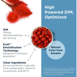 Designs for Health Dim-Evail - 100Mg DIM Supplement Enhanced Absorption Diindolylmethane - Supports Healthy Estrogen Metabolism & Women'S Health - Non-Gmo & Soy-Free (120 Softgels)