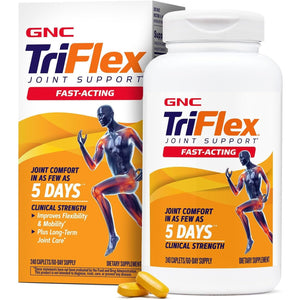 GNC Triflex Fast-Acting 2.0, Improves Joint Comfort and Stiffness, Clinical Strength Doses of Glucosamine/Chondroitin and Boswellia- plus Turmeric, 240 Caplets