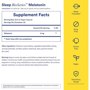 Ritual Sleep Melatonin 5Mg - Sleep Aid Supplement - Bioseries Time Released Capsules Designed for All Night* Sleep Support for Adults - Vegan - Drug-Free - Vanilla - 20 Capsules - 20 Servings