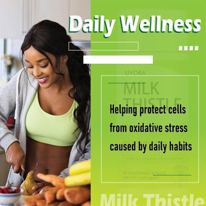 Uvora - Milk Thistle Detox.Uvora Milk Thistle Extract 300 Mg, Extract with Vitamin C, Inositol & Pueraria, Liver Detox Support, Antioxidant Support, 90 Capsules