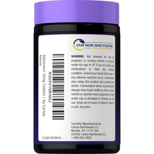 Carlyle Melatonin 10Mg | 180 Time Release Tablets | All Night Support | with Vitamin B6 | 100% Drug Free Supplement | Vegan, Non-Gmo, Gluten Free