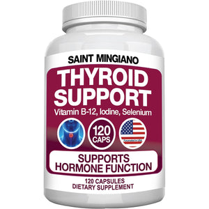 Thyroid Support Supplement with Iodine |120 Capsules to Help Body Mass & Improve Energy, Cardiovascular, Energy & Focus Formula | 14 Natural Vitamins