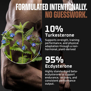Turkesterone & Ecdysterone – Natural Testosterone Support, 2-In-1 High Potency Turkesterone Supplement for Men & Women with 95% Beta Ecdysterone - Made in USA & 3Rd Party Tested - 180 Capsules