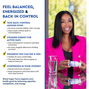 JJ Smith Blood Sugar Focus – Glucose Control Complex with Eriomin, Cinnamon Bark, Chromium Picolinate & Alpha Lipoic Acid – GLP-1 Supplement for Cravings, Sugar Control, Energy & Healthy Weight