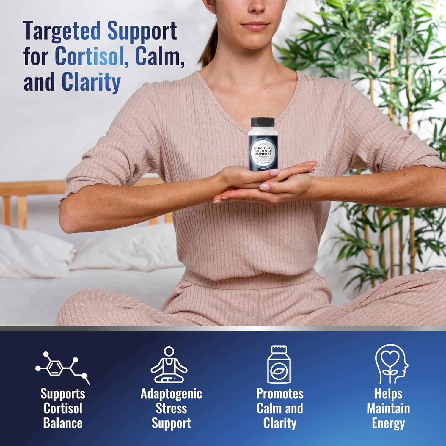 Nutrapep Cortisol Gummies for Women Men - 13-In-1 High Cortisol Reducer with Ashwagandha Magnesium L-Theanine Rhodiola Rosea - Daily Cortisol Detox Manager for Stress Focus Support - Vegan Sugar Free