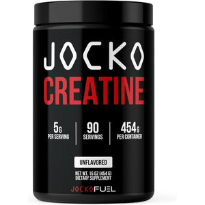 Jocko Fuel Creatine Monohydrate, Pure Micronized Powder for Men & Women, Supports Muscle Growth, Strength, Recovery & Cognition, Unflavored, 450 Grams, 90 Servings