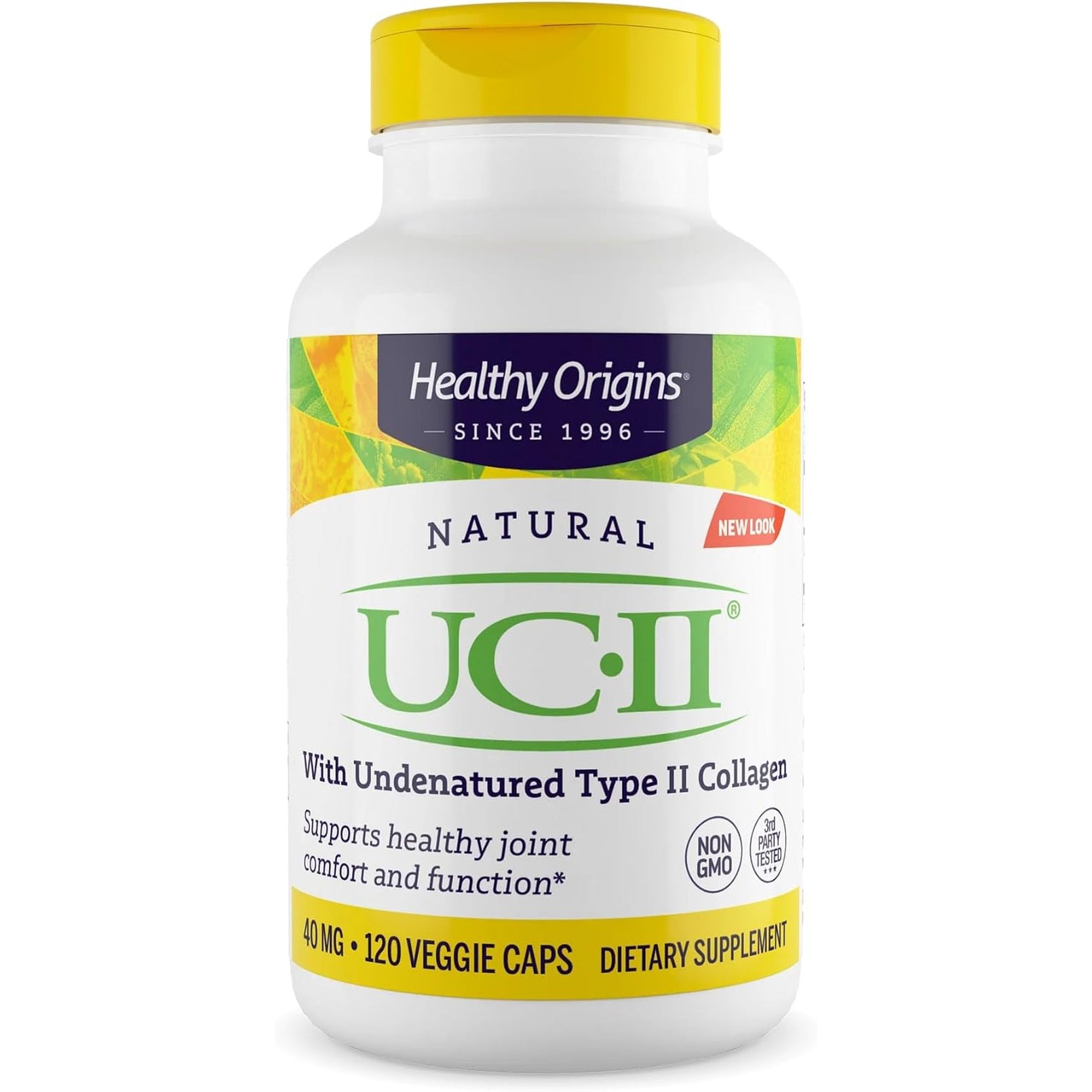 Healthy Origins UC-II 40 Mg, 120 Veggie Capsules - Featuring Clinically Studied Undenatured Type II Collagen - Supports Joint Comfort, Mobility & Flexibility - Non-Gmo & Gluten-Free - 2 Month Supply