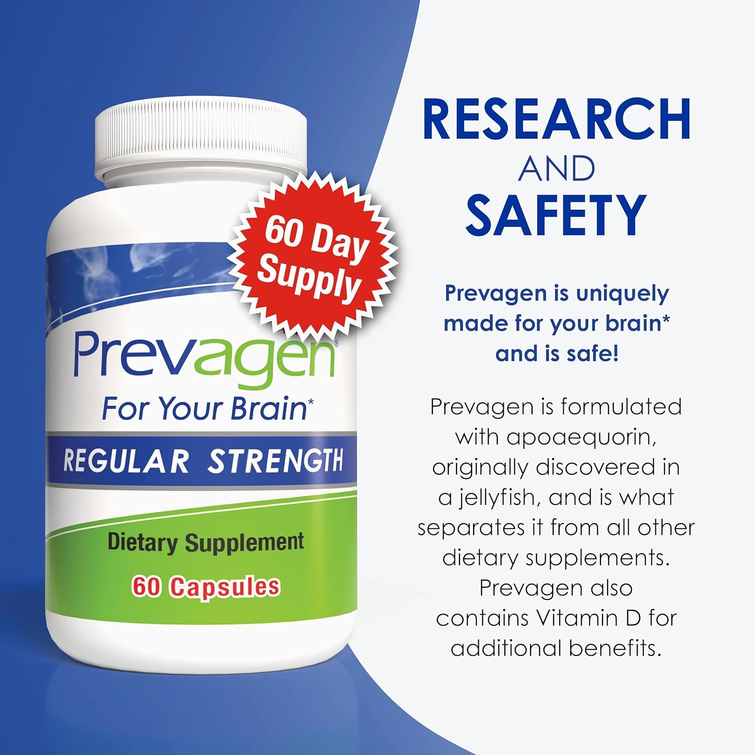 Prevagen Regular Strength - 180 Capsules (6 Month Supply) | Formulated for Your Brain | 10Mg of Apoaequorin plus Vitamin D3 with 7-Day Pill Minder