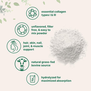 Micro Ingredients Hydrolyzed Collagen Peptides Powder, 1 Lb | Type I & III Collagen for Women & Men | Unflavored Bovine Collagen Protein | Easy Dissolve, Paleo, Non-Gmo