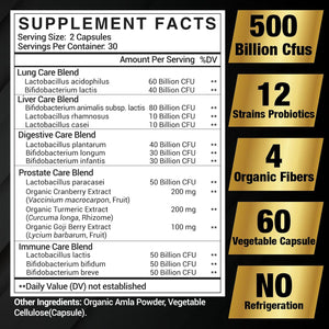 Probiotics for Men 500 Billion CFU, 16 in 1 Advanced Mens Probiotics for Digestive Health, Lmmune & Metabolism, Prostate & Urinary, Gut Health - Men'S Probiotic with Turmeric, Cranberry, Goji, 60 Caps
