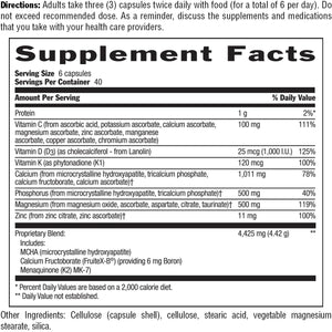 Country Life Bone Solid - Bone Health Supplement with Microcrystalline Hydroxyapatite (MCHA), Calcium, Magnesium, Zinc, Vitamins K2 & D3 for Enhanced Bone Strength & Metabolism - 240 Capsules
